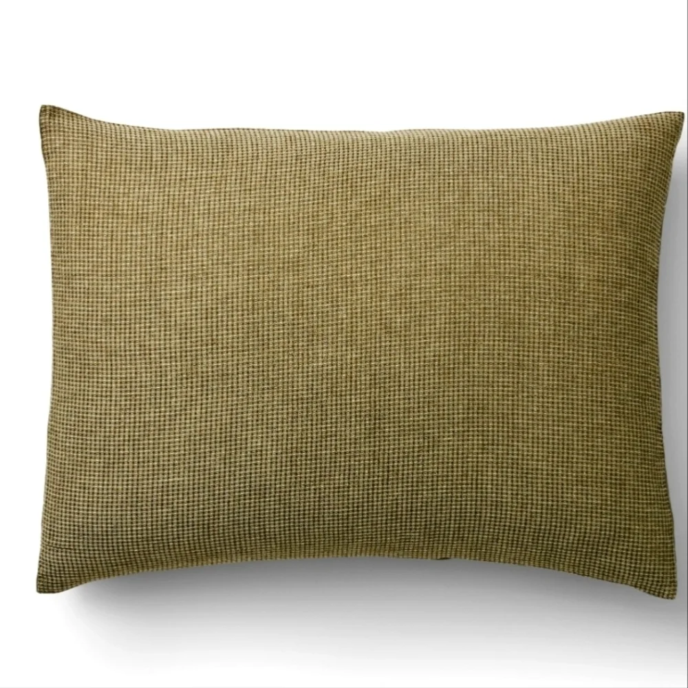 ❤️B2G1 FREE West Elm European Flax Linen Mini Waffle Sham, Olive Green, Standard